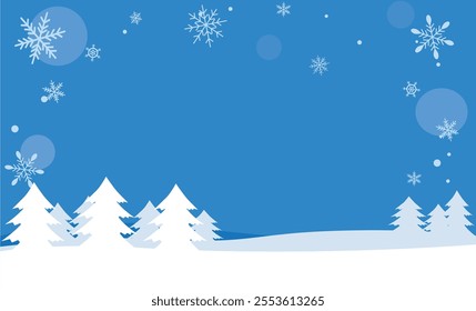 Cute background illustration material of winter forest