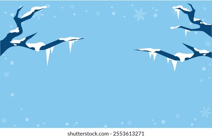 Cute background illustration material of winter forest