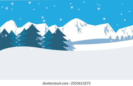 Cute background illustration material of winter forest