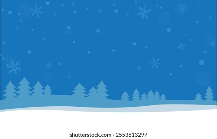Cute background illustration material of winter forest