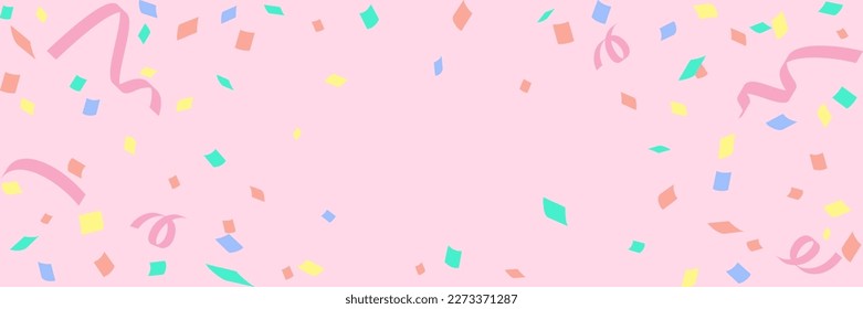 Cute background illustration with pastel-colored confetti dancing in the air