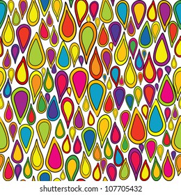Cute background for kids with colored teardrops