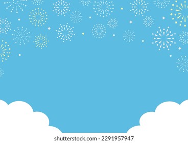 Material de fondo liso de fuegos artificiales y nubes