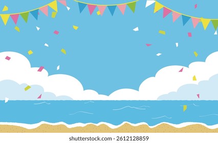 Cute background material of a sea of ​​festive decorations and confetti