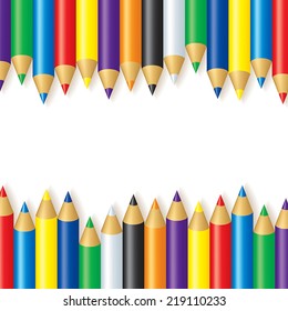 Cute background with multicolor pencils