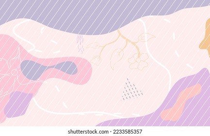 Cute Background, Cute Nature Floral Flower Leaf Minimalist Background Wallpaper