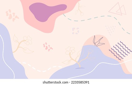 Cute Background, Cute Nature Floral Flower Leaf Minimalist Background Wallpaper