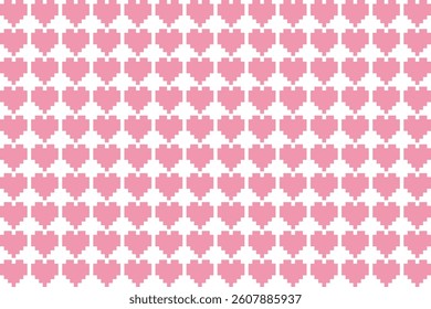Cute background with a row of heart dot illustrations: Digital-style hearts