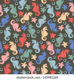 Cute background seahorses.