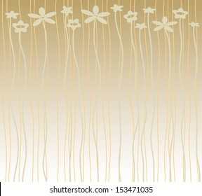 THe cute background with simple flowers and striped ornate