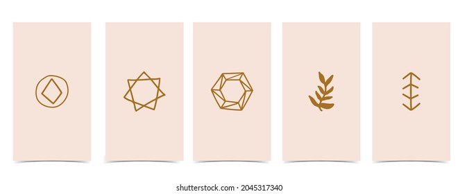 Cute background for social media.Set of story with diamond,shape