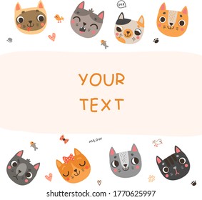Cute background for text with cats.
