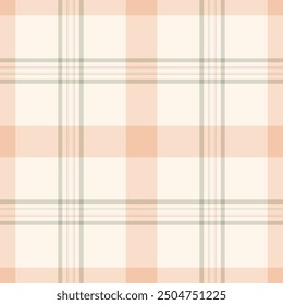 Cute background texture textile, kingdom tartan seamless vector. Collection pattern fabric check plaid in light and sea shell colors palette.