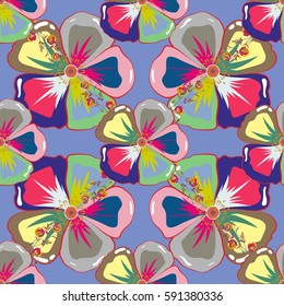 Cute background. Vector floral pattern for wedding invitations, greeting cards, scrapbooking, print, gift wrap, manufacturing fabric and textile. Elegant seamless pattern with decorative flowers.