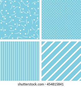 Cute backgrounds Collection in blue tones. 