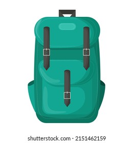 Rucksack. Rucksack für Schulkinder, Schüler, Reisende und Touristen. Flache Vektorgrafik