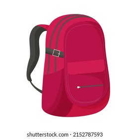 Cute backpack. Backpack for school children, students, travellers and tourists. Flat vector illustration