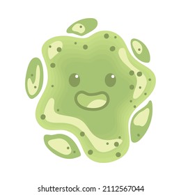 cute bacteria funny icon flat