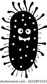 Nette Bakterien und Mikroben im Doodle-Stil. Lustige Cartoon-Keime und Virus perfekt für Unterrichtsmaterialien, Kinderbücher, Poster, Gesundheitsvektor