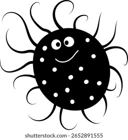 Cute bacteria and microbes in doodle style. Funny cartoon germs and virus perfect for educational materials, children books, posters, healthcare vector