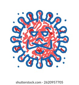 cute bacteria virus doodle icon sketch vector. cute bacteria virus sign. isolated symbol illustration