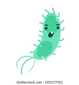 Cute bacterium. Isolated vector illustration