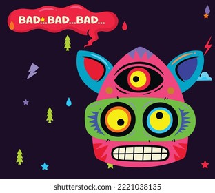 Un doodle mal de Monster Vector. Puede editar y utilizar fácilmente los proyectos.