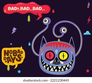 Cute bad Monster vector vector illustration. You can easily edit and use in your projects. 