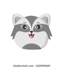 Cute Badger Animal Head Illustration
