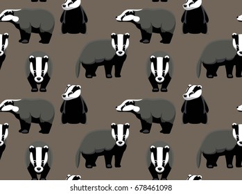 Cute Badger Seamless Wallpaper