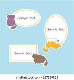 Cute badges with cats