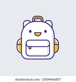 cute bag backpack cartoon vector illustration
