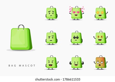 Cute bag mascot design set