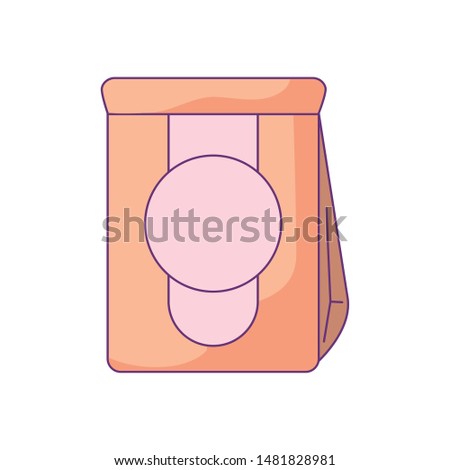 cute bag paper isolated icon