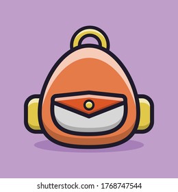 Ilustración del icono del vector de dibujos animados de la escuela de bolsos.