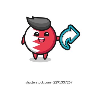 cute bahrain flag badge hold social media share symbol , cute style design for t shirt, sticker, logo element