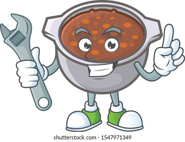 cute baked beans in character design mechanic.