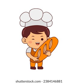ilustración vectorial del personaje de la caricatura del chico del lindo panadero