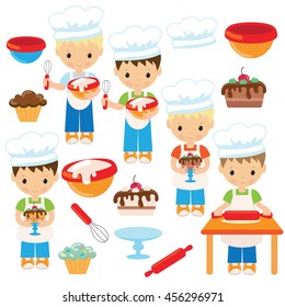 Cute baker boy vector illustration