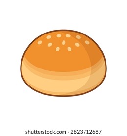 Cute bakery burger bun isolated on a clean white background.
