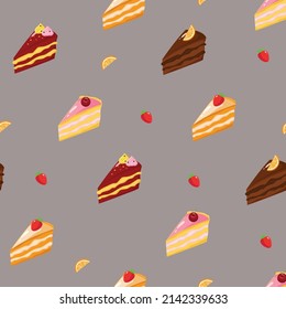 Cute bakery cartoon seamless pattern
