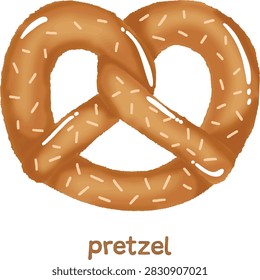 Cute Bakery Pretzel Bread Illustration