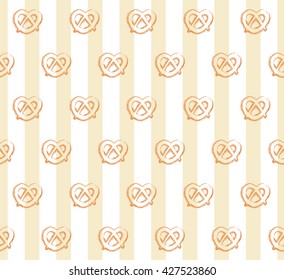 Cute bakery with stripes line brown and white pattern seamless background wallpaper. Vector image