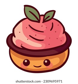 Cute bakes sweet berry for autumn celebration isolated