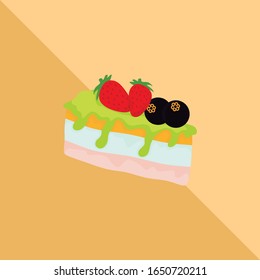 Cute baking cake vector illustration