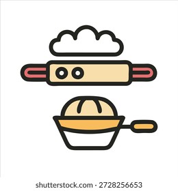 Conjunto de ícones de cozimento bonito para ilustração de cozinha