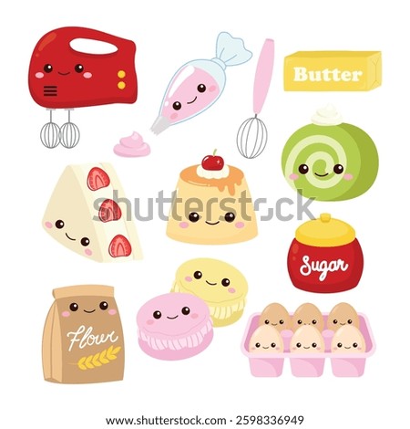 Cute baking tool and dessert collection