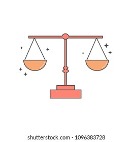 cute balance scale icon vector isolated on white background