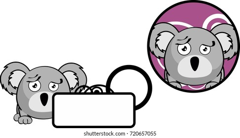 cute ball koala cartoon expression copyspace sticker in vector format 