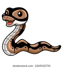 Cute ball python snake cartoon